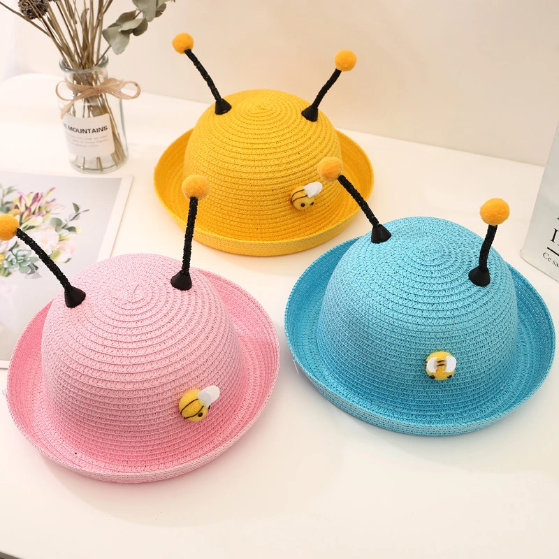 Wholesale Fashionable Children Kids Vacation Summer Cute Sun Cap Straw Beach Hat