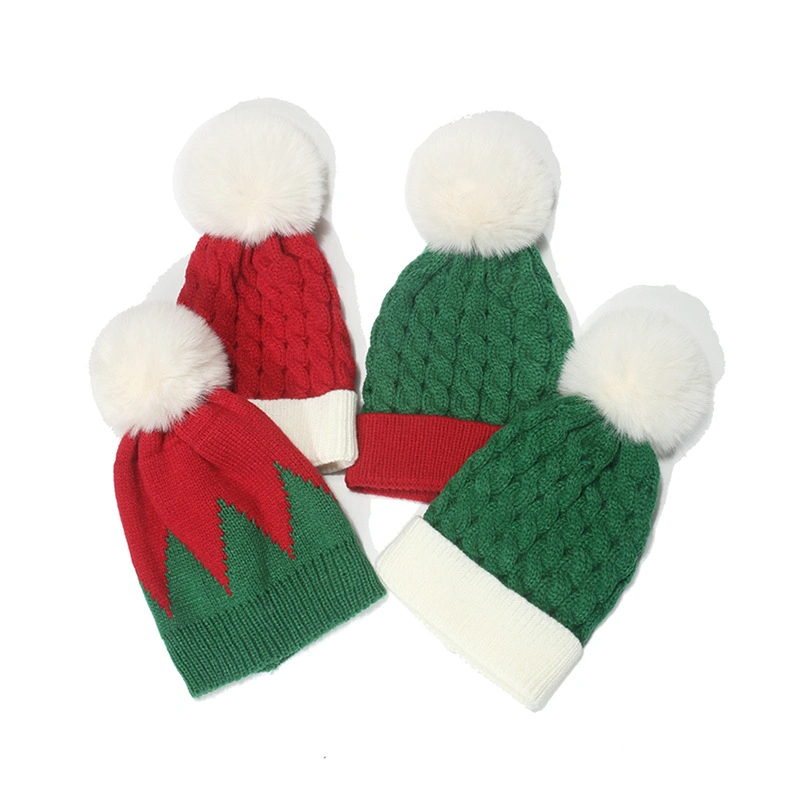 Wholesale Christmas Children Kids Winter Warm Knitted Cap Beanie Hat