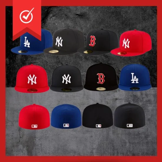 Fabrikgünstige kundenspezifische Baseballmütze Benutzerdefinierte Herren High Trucker Gorras MLB Snapback Schwarz 6-Panel-Krempe 3D-Stickerei Ausgestattete Sportkappe